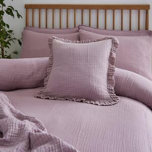 Cotton Muslin Frilled Cushion Cover