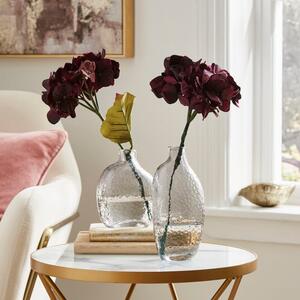 Set of 2 Luxe Hammered Glass Bud Vases