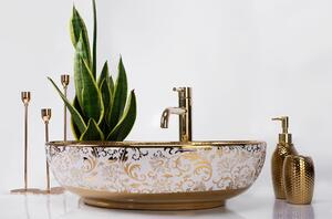 Countertop washbasin Rea Margot White/Gold