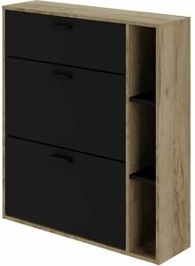 Shoe Rack Leona Brown Oak Melamin 90 x 25 x 102 cm
