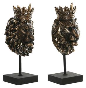 Decorative Figure Home ESPRIT Dark brown Lion Crown 21 x 18 x 44 cm (2 Units)