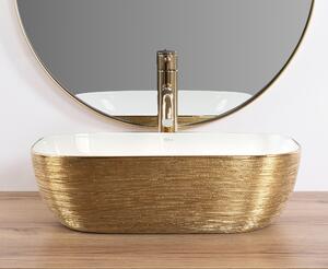 Countertop washbasin Rea Belinda White GOLD BRUSH