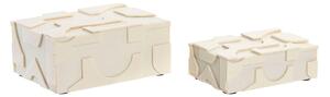 Jewelry box Home ESPRIT White Resin Bone 18 x 13 x 7,5 cm (2 Pieces)