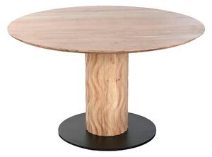 Dining Table Home ESPRIT Metal Acacia 130 x 130 x 76 cm