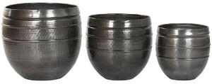 Planter Home ESPRIT Grey Aluminium Modern 41 x 41 x 40 cm 40 x 40 x 40,5 cm (3 Pieces)