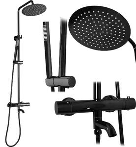 Thermostatic shower set Lungo Black Metallic