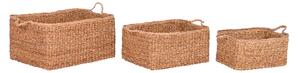 Basket set Home ESPRIT Natural Natural Fibre Boho 50 x 40 x 30 cm (3 Pieces)