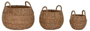 Basket set Home ESPRIT Natural Metal Seagrass Boho (3 Pieces)