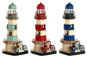 Decorative Figure Home ESPRIT Blue Red Cream Sky blue 13 x 13 x 32 cm (3 Units)