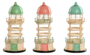 Decorative Figure Home ESPRIT Blue Green Pink 13 x 13 x 27,5 cm (3 Units)
