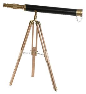 Decorative Figure Home ESPRIT Brown Golden Vintage Telescope 63 x 40 x 70 cm