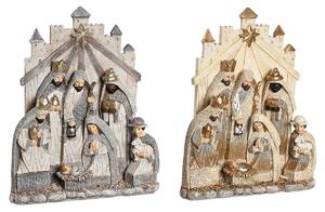 Christmas nativity set DKD Home Decor Grey Golden Resin 22 x 6 x 26 cm (2 Units)