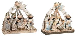 Christmas nativity set DKD Home Decor Blue White Brown Resin 23,5 x 8 x 20,5 cm (2 Units)