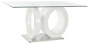 Dining Table DKD Home Decor Crystal Transparent White MDF Wood (160 x 90 x 75 cm)