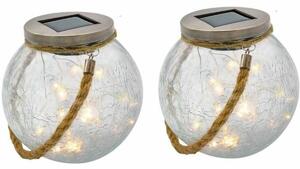 Solar lamp Lumisky Crack Ball Cord Transparent (2 Units)