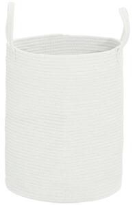 HOMCOM 36L Cotton Rope Laundry Basket, with Handles - Cream White Aosom UK