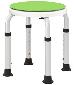 HOMCOM 360° Swivel Bath Stool with Non-Slip Feet, Height Adjustable Aluminium Shower Chair, Green Aosom UK