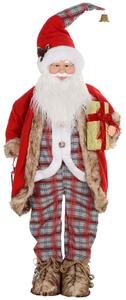 HOMCOM Life Size Animated Santa Claus, 141cm Tall Christmas Decoration with Sound Activated and Festive Music for Party Aosom UK