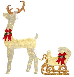 Outsunny 170 LED Light Reindeer and Sleigh Christmas Decoration Aosom UK