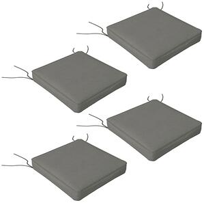 Outsunny Patio Chair Cushions, 4-Piece Seat Pillow Replacement Set with Ties, Indoor Outdoor Use, Charcoal Grey Aosom UK