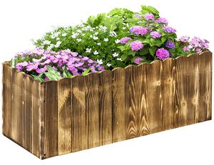 Outsunny 70L Garden Flower Raised Bed Pot Wooden Outdoor Large Rectangle Planter Vegetable Box Herb Holder Display (80L x 33W x 30H (cm)) Aosom UK