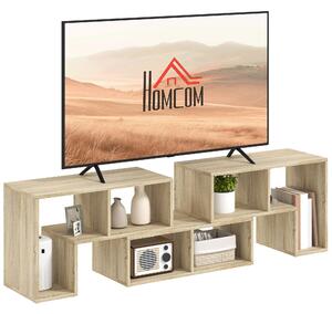 HOMCOM TV Stand for TVs up to 75 Inches, Free Combination TV Unit with Storage Shelves, Extendable Entertainment Centre for Living Room, Grey Oak Wood Grain