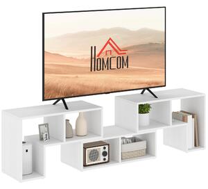 HOMCOM TV Stand for TVs up to 75 Inches, Free Combination TV Unit with Storage Shelves, Extendable Entertainment Centre for Living Room, White Wood Grain