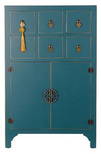 Chest of drawers DKD Home Decor Blue Golden Fir MDF Wood Oriental 63 x 27 x 101 cm 63 x 27 x 100 cm