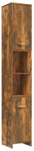 Bathroom Cabinet Smoked Oak 30x30x183.5 cm Engineered Wood