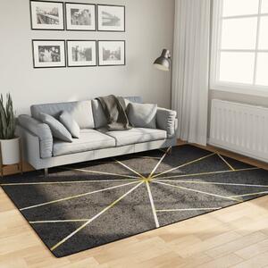 Rug Washable Black and Gold 160x230 cm Anti Slip