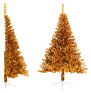 Artificial Half Christmas Tree with Stand Gold 180 cm PET