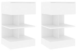Bedside Cabinets 2 pcs White 40x35x65 cm Engineered Wood