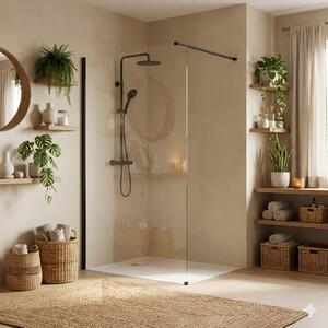 Shower screen Rea Flexi Transparent / Black 100