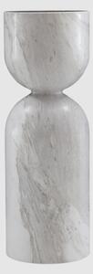Salina Marble Round Lamp Table In White Volakas Natural