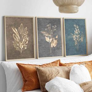 Satori Wooden 20x30cm Gilded Harvest Art of Frame Set of 3 in Multicolour
