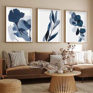 Impressionist Wooden 20x30cm Indigo Art of Frame Set of 3 in Multicolour