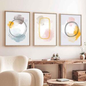 Oceanica Wooden 20x30cm Equilibrium Wall Art Frame Set of 3 in Multicolour