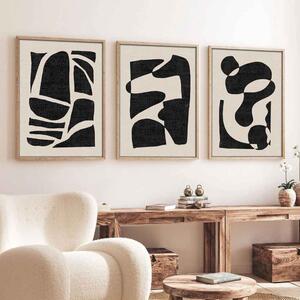 Axiom Wooden 20x30cm Primitive Art Frame Set of 3 in Black and White