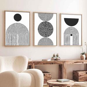 Stillform Wooden 20x30cm Monochrome Art Frame Set of 3 in Black and White