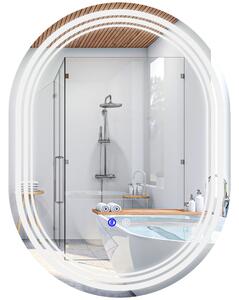 Kleankin 700 x 500mm Bathroom Mirror with LED Lights Makeup Mirror with Anti-fog Touch, Switch, Vertical or Horizontal