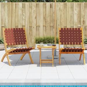 Zoreva Garden Fabric Folding Duo Set with Acacia Wood Frame in Red