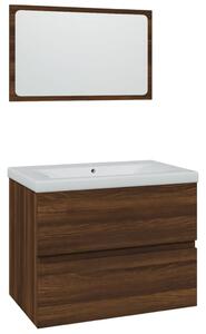Bathroom Furniture Set Brown Oak Engineered Wood