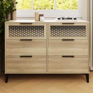 Epping Wooden Chest Of 6 Drawers - Oak