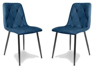 Vestal Blue Velvet Dining Chairs In Pair