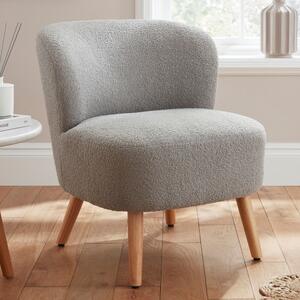 Evans Fabric Accent Chair With Wooden Legs In Grey
