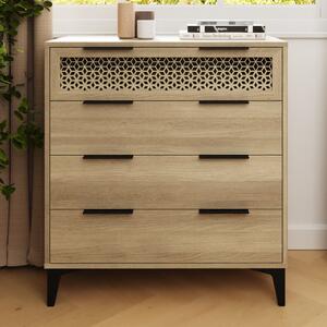 Epping Wooden Chest Of 4 Drawers - Oak