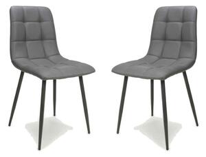 Massa Grey Faux Leather Dining Chairs In Pair