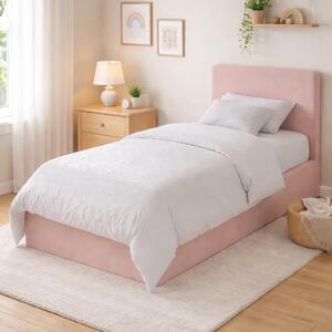 Catskill Fabric Ottoman Storage Single Bed In Pink