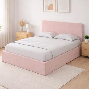 Catskill Fabric Ottoman Storage Small Double Bed In Pink
