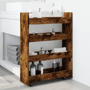 Algona Wooden Kitchen Trolley With 4 Shelves In Smoked Oak